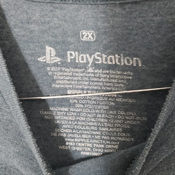 Playstation crewneck t-shirt Men's 2xl grayish blue green - Picture 4 of 7